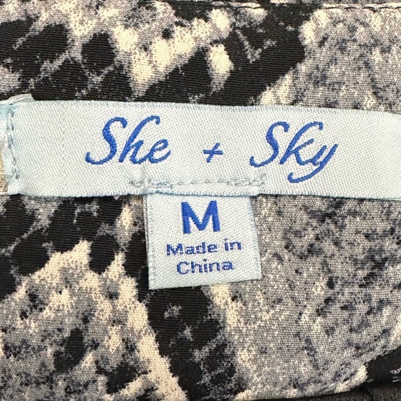 She + Sky Size Med Snakeskin Print Zip Midi Fit and Flare Y2K Sexy Flowy Skirt - Picture 8 of 11